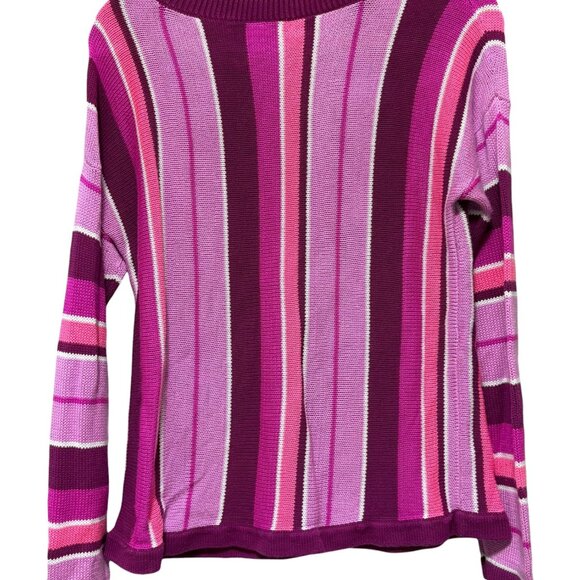 Lilly Pulitzer Island Stripe Daryl Crewneck Sweater Size Large Pink Purple - Picture 4 of 6